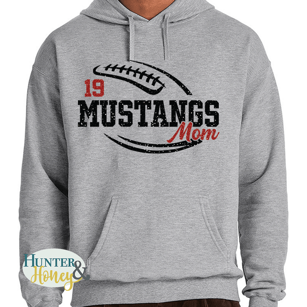 Mustangs Big Football Mom Glitter Hoodie – Hunter Honey