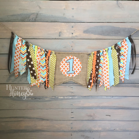 1st Birthday Highchair Banner - Boy