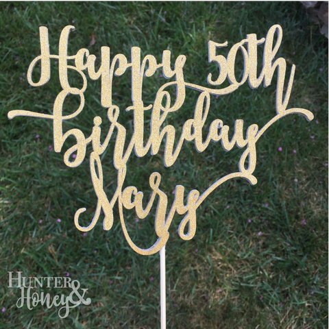 Custom 50th Birthday Cake Topper