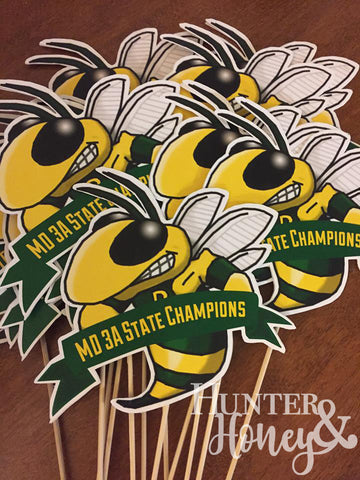 Custom Hornet Die Cut Party Sticks