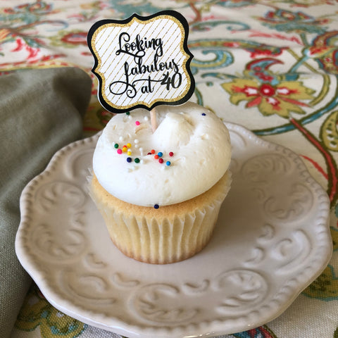 Looking Fabulous at 40 Cupcake Toppers