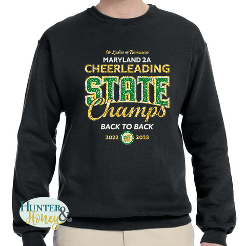 2023 Damascus Cheer State Champs Hero Sweatshirt Hunter Honey