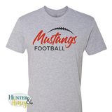 Mustangs Football Carrington Glitter Tee