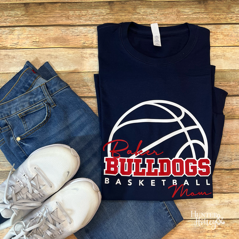 Baker Bulldogs Basketball Mom Tee