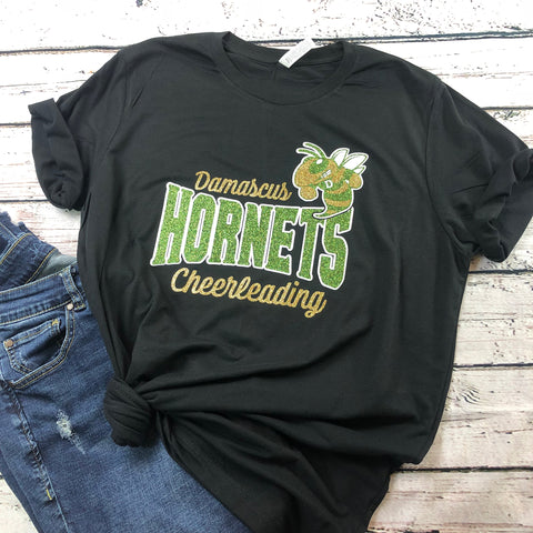 Damascus Cheerleading Arch Glitter Tee
