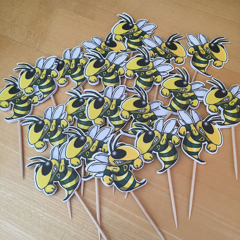 Hornets Cupcake Toppers – Hunter & Honey