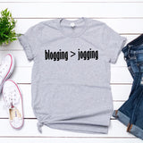 Blogging Over Jogging Grey Tee